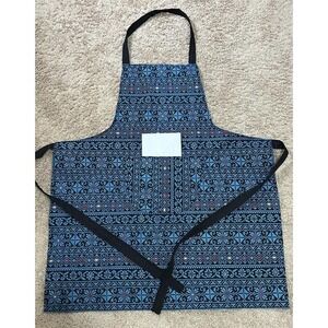 Embroidered Apron Red Black tatreez middle East henna night party Pattern Pocket